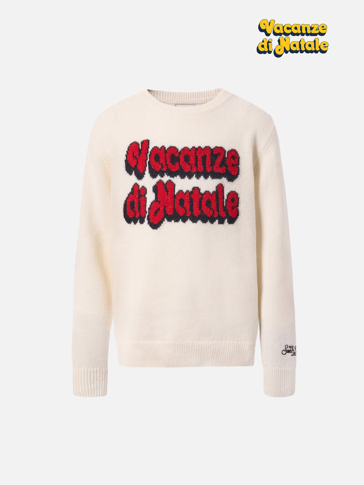 Douglas sweater in cashmere blend with Vacanze di Natale jacquard | VACANZE DI NATALE SPECIAL EDITION