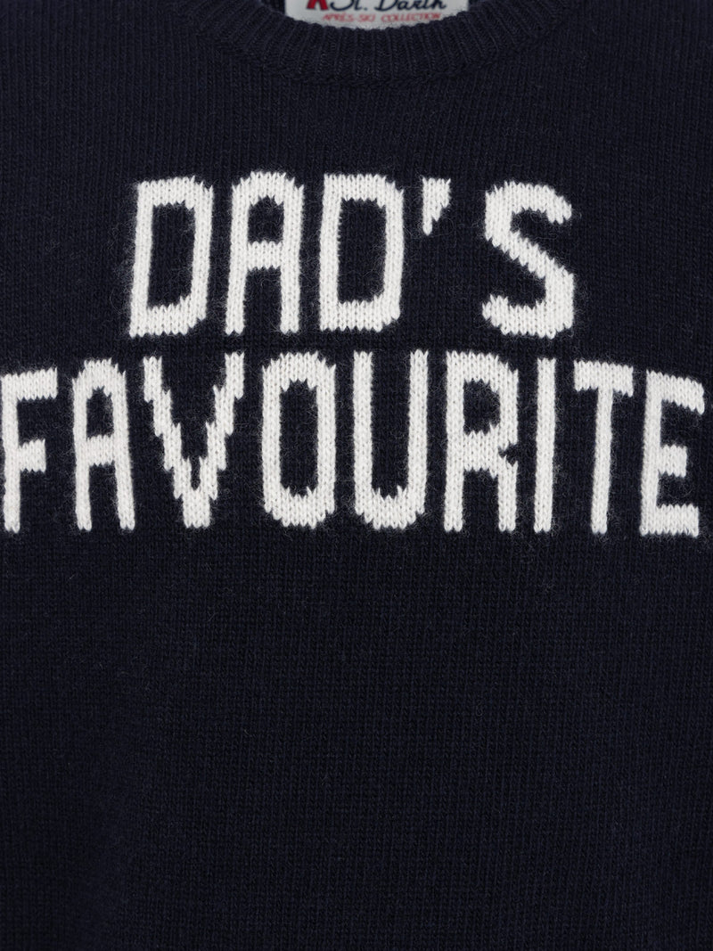 Boy blue crewneck sweater Douglas with Dad's favourite print