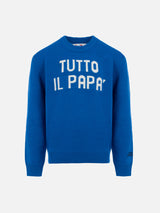 Maglione girocollo azzurro chiaro da bambino Douglas con stampa Tutto il papà