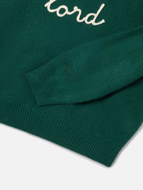 Jersey de punto con cuello redondo Green Douglas con bordado Piccolo Lord 