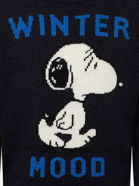 Blauer Marineblauer Snoopy Winter Mood-Pullover für Jungen – Sonderedition