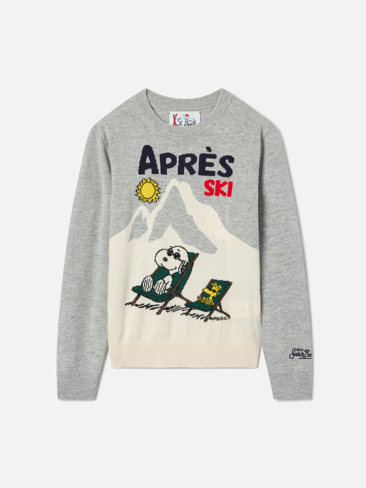 Maglia girocollo Douglas grigia con intarsio Snoopy | Special edition