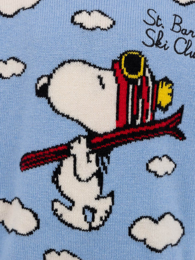 Maglione girocollo azzurro chiaro da bambino Douglas con stampa sci Peanuts | SNOOPY PEANUTS SPECIAL EDITION