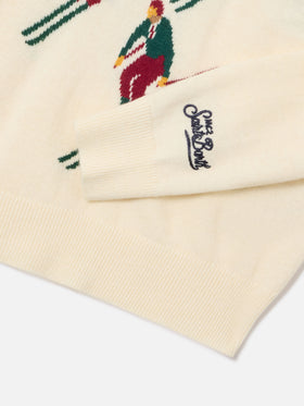 Pull en maille à col rond couleur crème Douglas avec intarsia St. Moritz | Special edition 