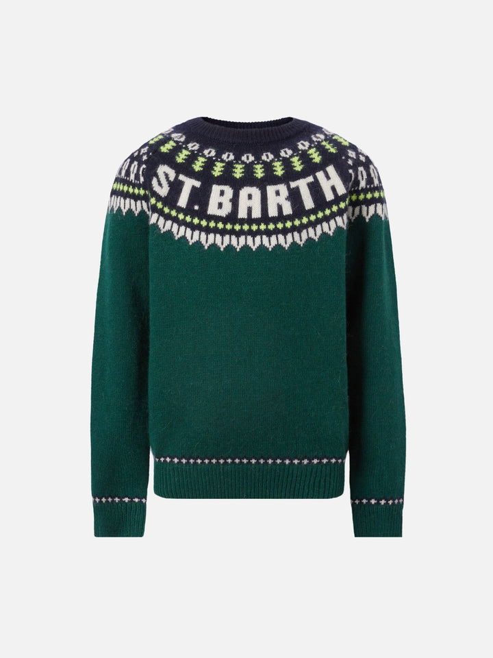 Alpaca sweater Douglas  with fair-isle jacquard