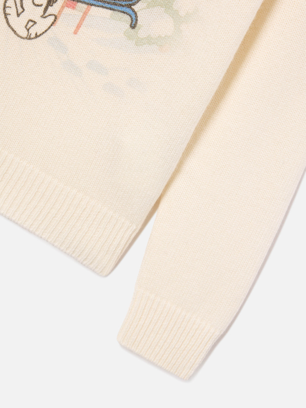 Jersey de cuello redondo en mezcla de lana y cachemira gris con intarsia de Snoopy | Special edition 