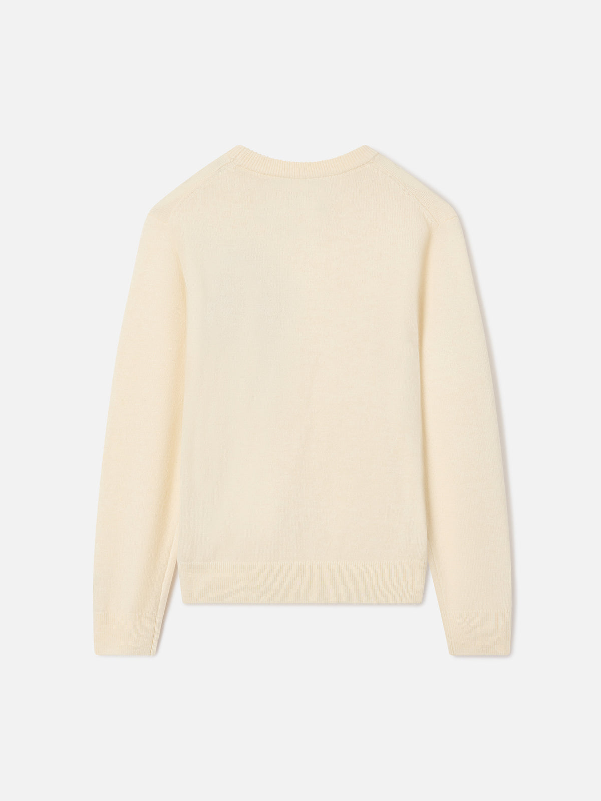 Cremefarbenes Crewneck aus einem Woll- und Kaschmirmix mit Donald-Duck-Intarsie | Special edition 