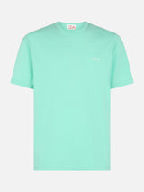 Man sage green cotton jersey t-shirt Dover with St. Barth embroidery