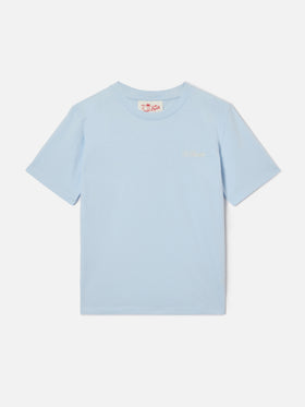 Light blue Dover Jr t-shirt in pure cotton with embroidered logo
