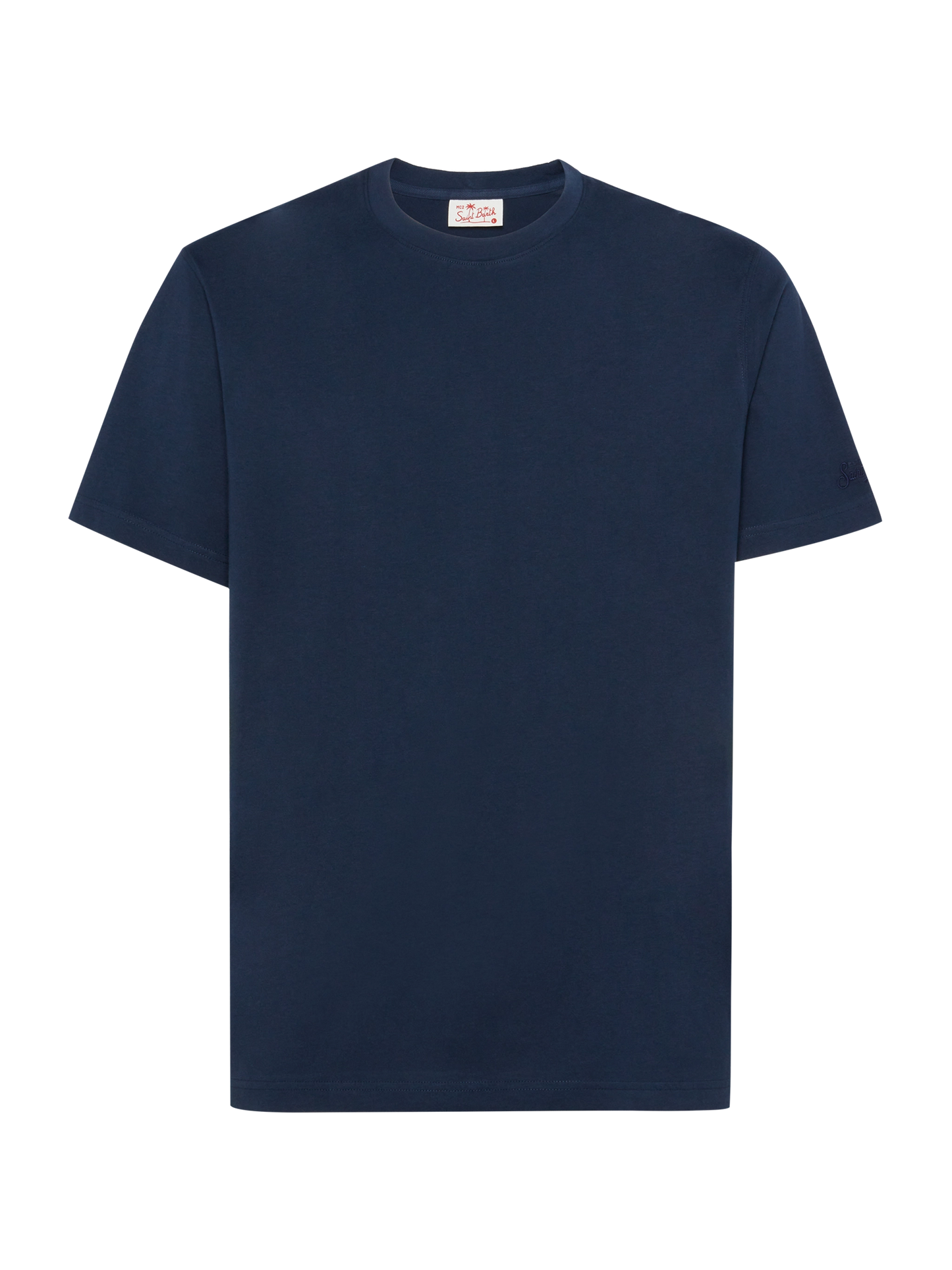 Navy blue cotton jersey t-shirt Dover with St. Barth embroidery