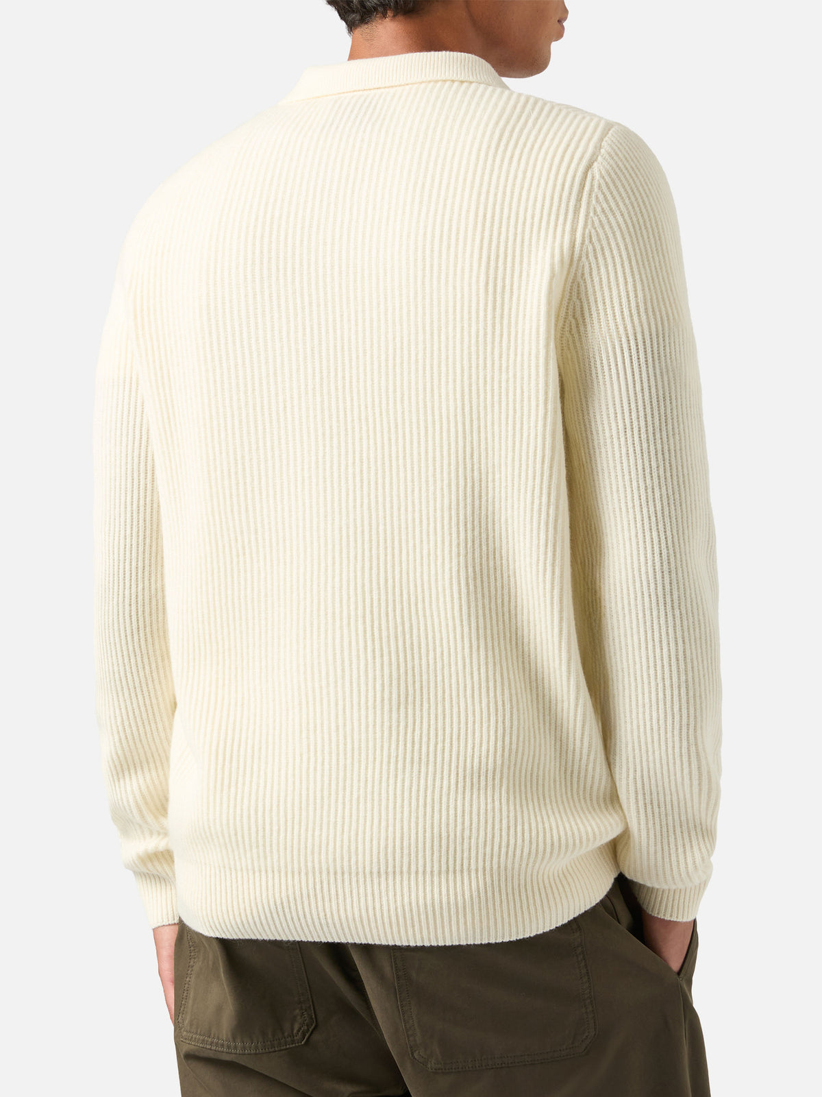 Off white Downing Poloshirt aus geripptem Wollstrick 