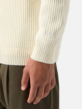 Off white Downing Poloshirt aus geripptem Wollstrick 