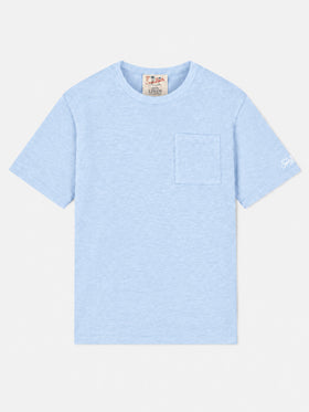 T-shirt en jersey de lin bleu clair Ecstasea 