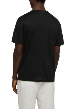 Linen jersey t-shirt Ecstasea with printed and embroidered pocket
