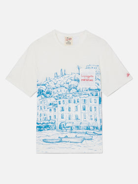 Ecstasea linen jersey t-shirt with Portofino print