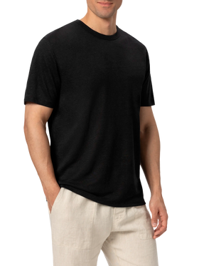 Schwarzes Leinenjersey-T-Shirt Ecstasea
