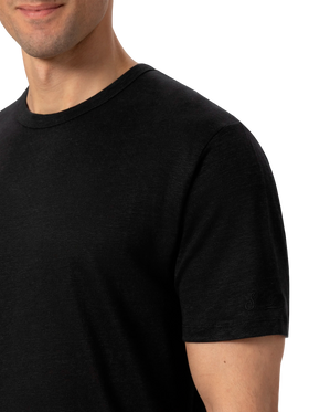 Schwarzes Leinenjersey-T-Shirt Ecstasea