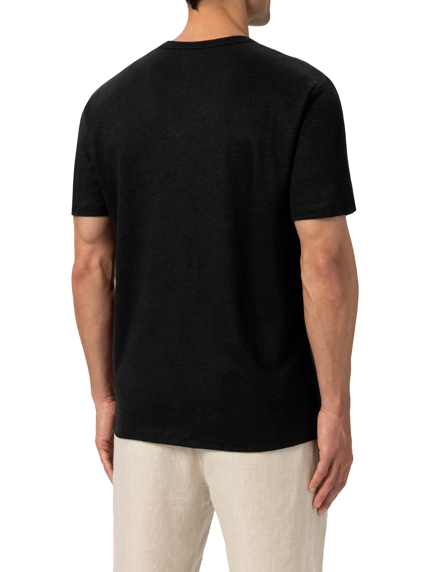 Schwarzes Leinenjersey-T-Shirt Ecstasea