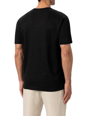 Schwarzes Leinenjersey-T-Shirt Ecstasea
