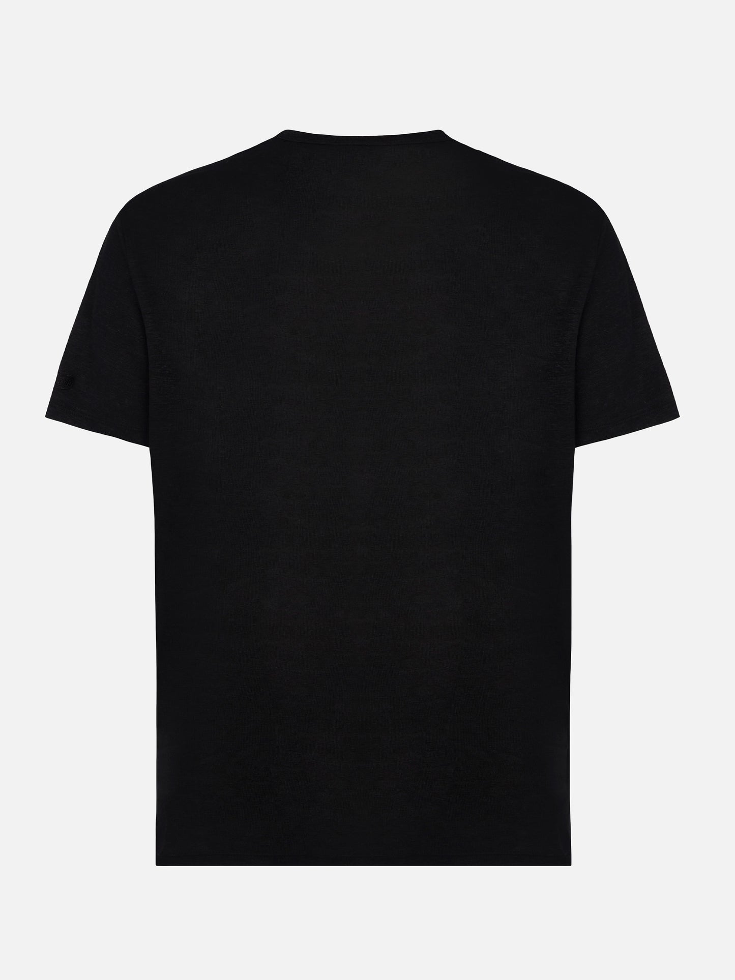 Schwarzes Leinenjersey-T-Shirt Ecstasea