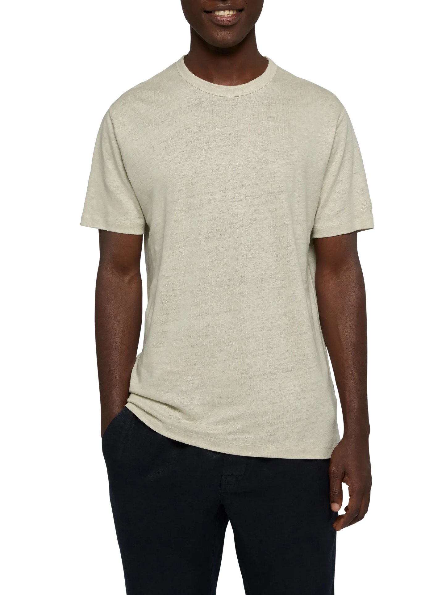 Cremefarbenes T-Shirt aus Leinenjersey Ecstasea