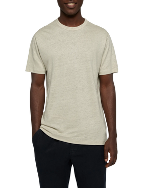 Cremefarbenes T-Shirt aus Leinenjersey Ecstasea