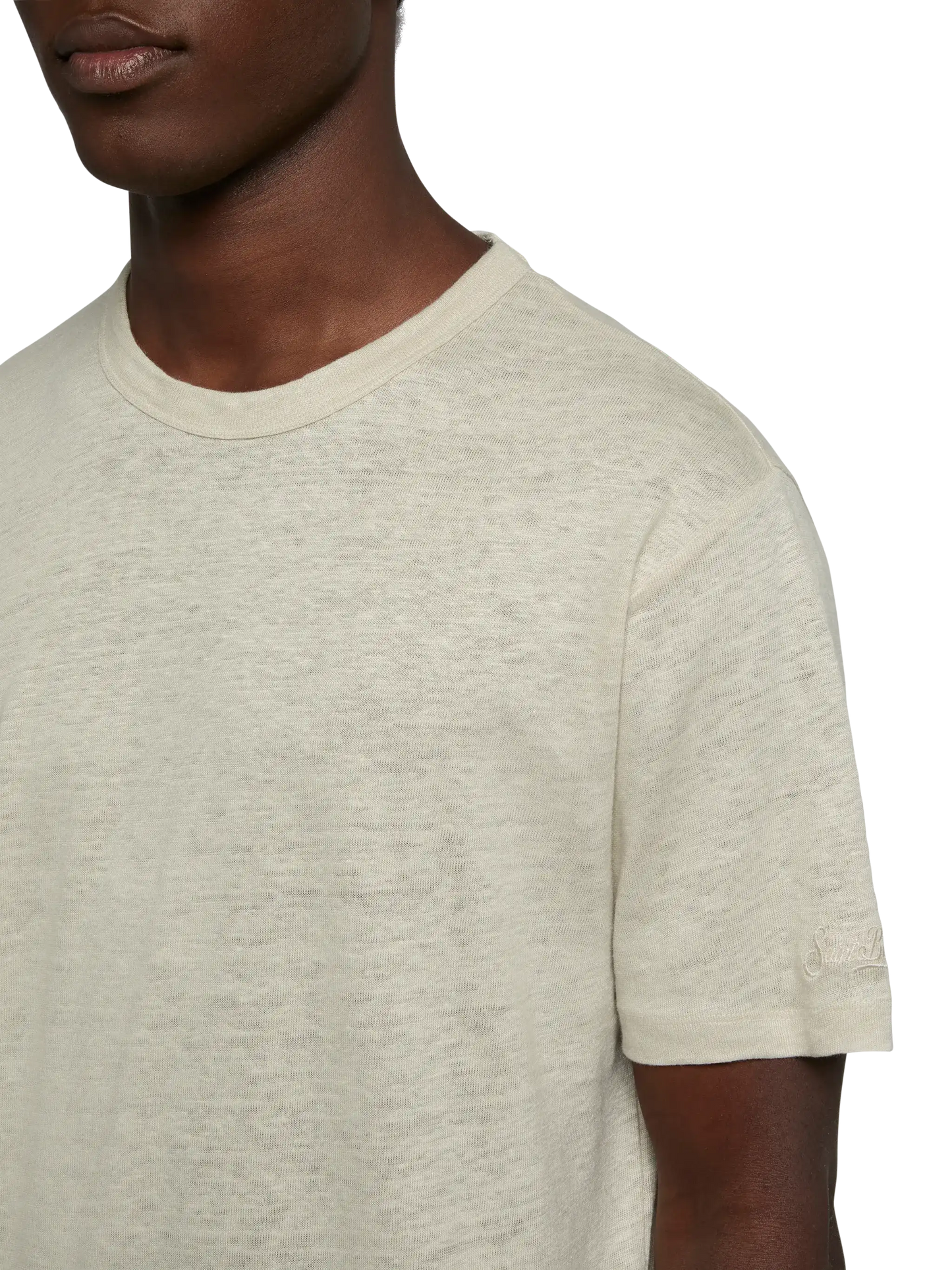 Cremefarbenes T-Shirt aus Leinenjersey Ecstasea