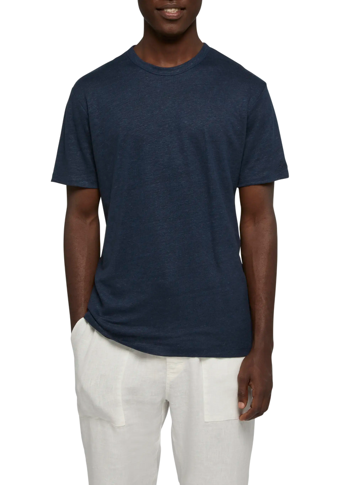 Marineblaues Leinenjersey-T-Shirt Ecstasea