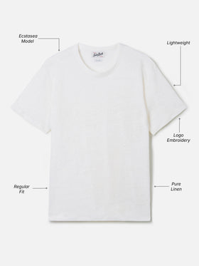 Camiseta White Ecstasea de lino puro con bordado del logo 