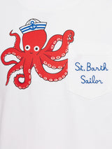 T-shirt Eddy in cotone con stampa polpo e ricamo St. Barth Sailor