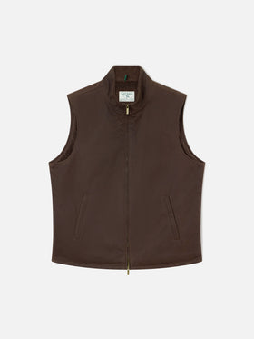 Gilet Edgar marrone cerato con fodera in teddy