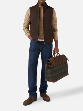 Gilet Edgar marrone cerato con fodera in teddy