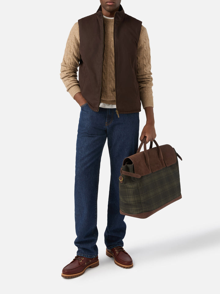 Gilet Brown Edgar ciré avec doublure teddy 
