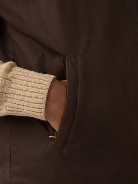 Gilet Edgar marrone cerato con fodera in teddy