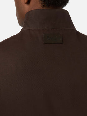 Gilet Edgar marrone cerato con fodera in teddy