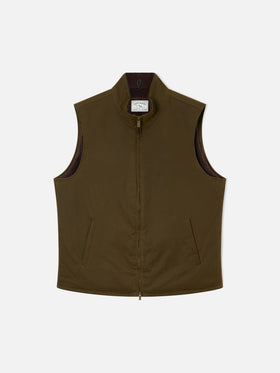 Gilet Edgar vert ciré avec doublure teddy 