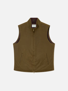 Gilet Edgar vert ciré avec doublure teddy 