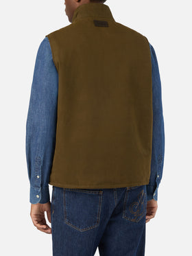 Gilet Edgar vert ciré avec doublure teddy 