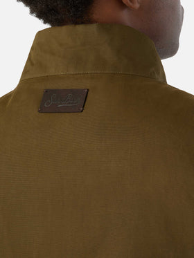 Gilet Edgar vert ciré avec doublure teddy 