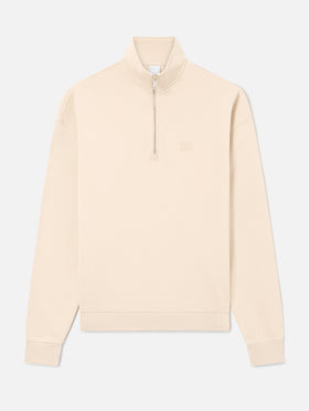 Beiges Eliade Sweatshirt mit halbem Reißverschluss und Logostickerei 