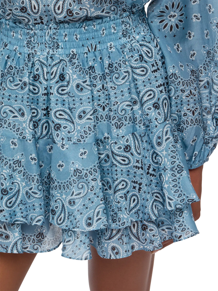 Eivissa ruffled mini skirt in silk voile with bandanna print - MC2 Saint Barth