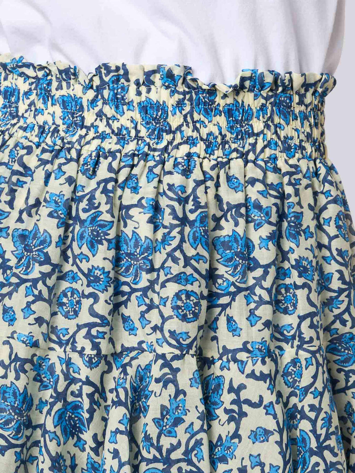 Minifalda con volantes en voile de seda para mujer Eivissa 