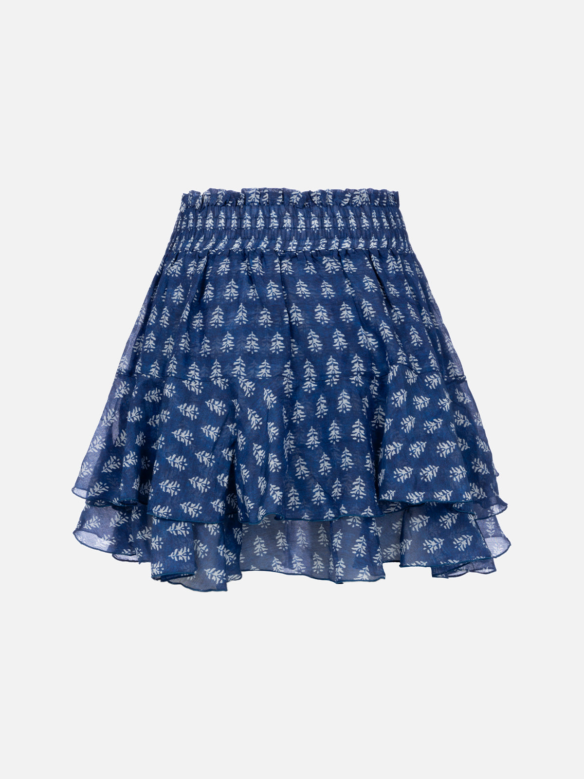 Minirock mit Rüschen aus Seiden-Voile für Damen Eivissa
