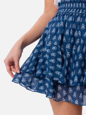 Minirock mit Rüschen aus Seiden-Voile für Damen Eivissa