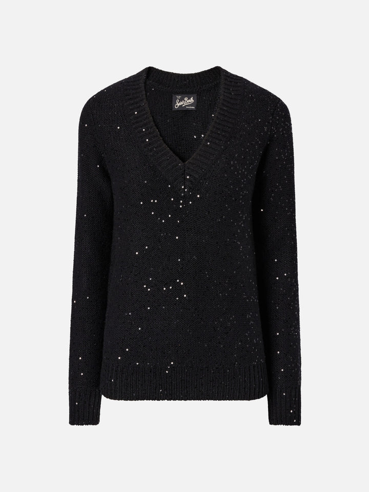 Black Eleara sweater with sequins