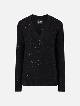Black Eleara sweater with sequins