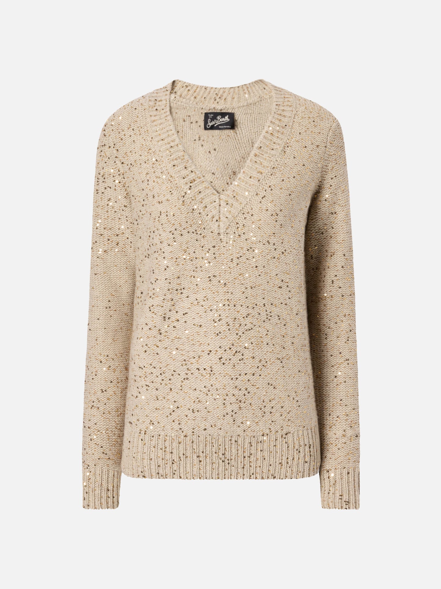 Maglione Eleara oro con pailettes