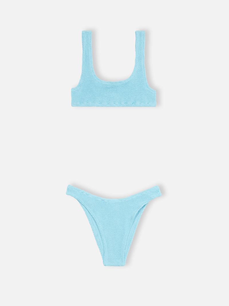 Bikini da donna azzurro classico crinkle Naima Elise