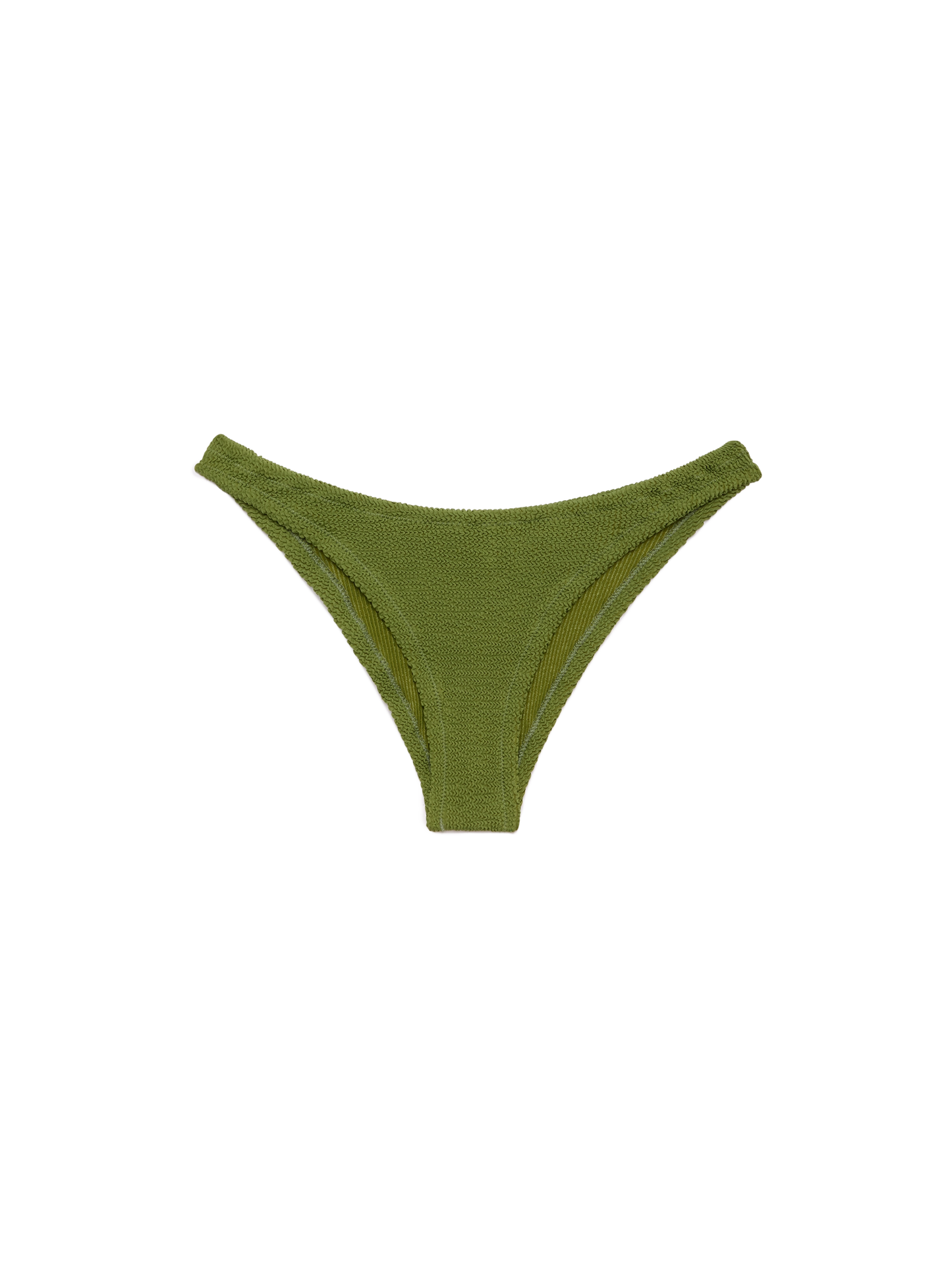 Elise classic military green crinkle swim briefs