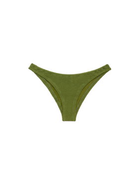 Elise classic military green crinkle swim briefs